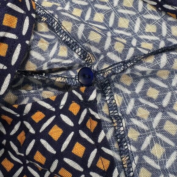 Profile by Gottex Let It Be Wrap Dress Womens L Orange Navy E24093158 V-neck SS - Picture 8 of 16